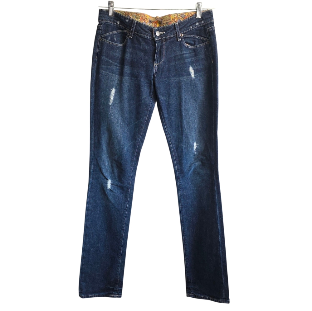Paige Blue Heights Indigo Slim Leg Denim Jeans Size 28